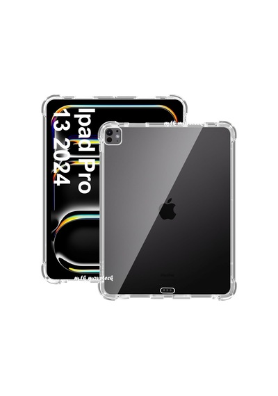 Apple Uyumlu iPad  Pro 13 İnç 2024 M4 Kılıf Arkası Şeffaf Köşe Korumalı