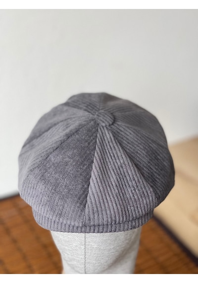 Aida Jewelss Kışlık Kadife Ingiliz Kasket Peaky Blinders Model Erkek Kasket Dökümlü Kadife Kasket Gri