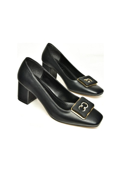 Fox Shoes U820068609 Siyah Kalın Topuklu Kadın Ayakkabı Siyah