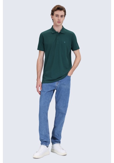 Hatemoğlu Yeşil Regular Fit Polo Yaka 100% Pamuk Tişört