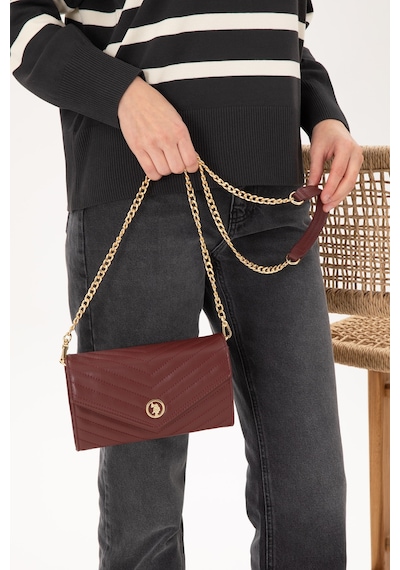 U.S. Polo Assn. Kadın Bordo Zincir Askılı Çapraz Çanta 50300328-VR014