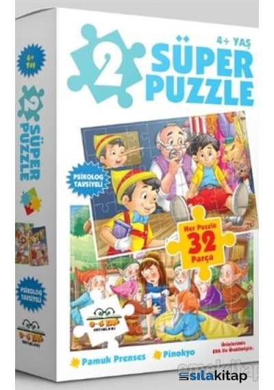 2 Süper Puzzle / Pamuk Prenses - Pinokyo 4+ Yaş