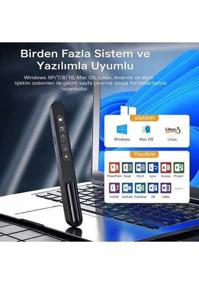 Kablosuz Sunum Kumandası Presenter 2.4ghz Usb Powerpoint, Pdf, Slayt Clicker