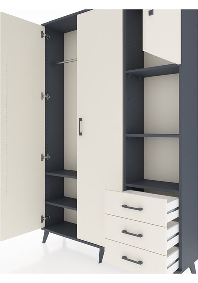 Arges Dolap 5 Raflı 3 Çekmeceli Tek Askılı 132x30x195 Antrasit-aytaşı/aytaşı Aytası/aytası Arges Dolap 5 Raflı 3 Çekmeceli Tek Askılı 132x30x195 Antrasit-aytaşı/aytaşı Aytası/aytası