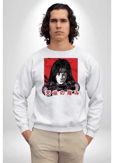Orochimaru Anime Unisex Beyaz Sweatshirt Beyaz