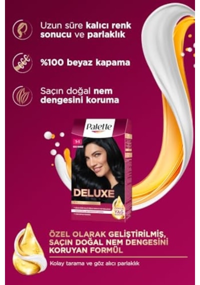 Gece Mavisi Saç Boyası, Deluxe 1-1