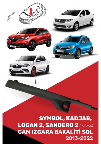 Symbol - Kadjar - Sandero - Logan Uyumlu Cam Izgara Bakaliti Sol 2013-2020 , 668226391r - 668223010r 1 Adet