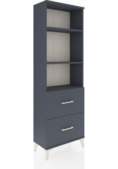 Arges Dolap 3 Raflı 2 Çekmeceli 60x30x182 Antrasit-antrasit Antrasit