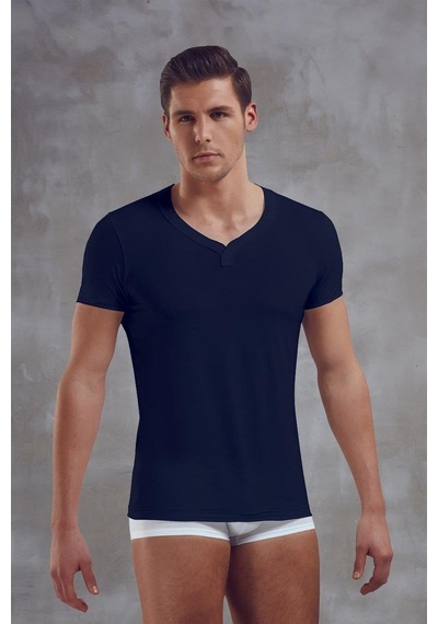 Doreanse Erkek Micromodal Bisiklet Yaka Kısa Kol T Shirt 2860 Lacivert 001