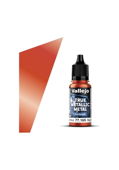 Vallejo 77165, 18 Ml. Forged Red Airbrush True Metallic Metal Maket Boyası Standart
