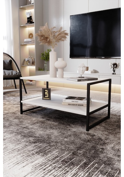 Modern & Şık Orta Sehpa Metal Çerçeve İle Dayanıklı Tasarım, Minimalist Ve Fonksiyonel, Salon ,ofis Beyaz Modern & Şık Orta Sehpa Metal Çerçeve İle Dayanıklı Tasarım, Minimalist Ve Fonksiyonel, Salon ,ofis Beyaz