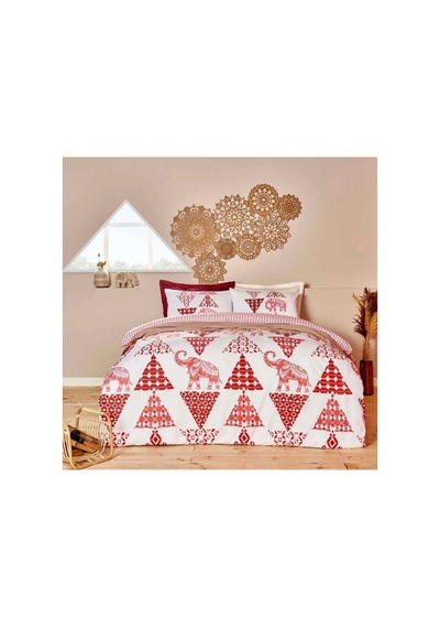 Linens Hera Pamuk Ranforce Tek Kişilik Nevresim Takımı Kırmızı