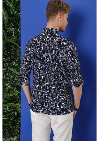 Efor G 1539 Slim Fit Siyah Klasik Gömlek Siyah