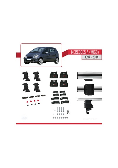 Mercedes A W168 1997-2004 Arası İle Uyumlu Ace-4 Ara Atkı Tavan Barı Gri