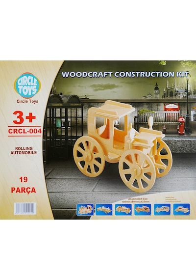 Ahşap Maket Araba 19 Parça Puzzle
