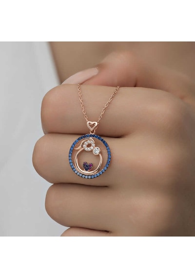 925 Ayar Gümüş Rose Anne ve Bebek Sevgisi Kolye