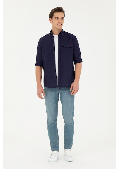 U.s. Polo Assn. Erkek Lacivert Gömlek Desenli 50283364-vr033 Lacivert