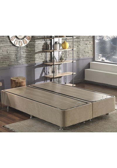 Nironyatak Niron Rama Baza Ve Başlık Seti 180X200 Cm Çift Kişilik Sütlü Kahv