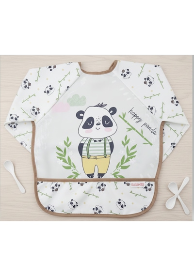 Bebechi Bambino Kids Uzun Kollu Mama Ve Aktivite Önlüğü 6-24 Ay Beyaz