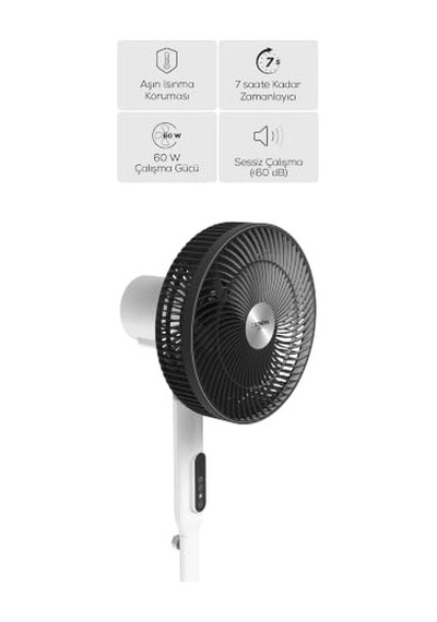 Xenon Smart Akıllı Vantilatör / 60w Mobil Kontrol Wifi Kumandalı 3 Kademeli Sessiz Ayaklı Vantilatör X7430