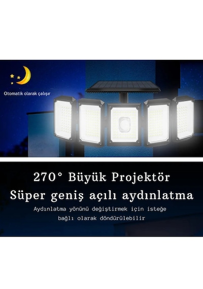 Monozone 300led Solar Güneş Enerjili Bahçe Duvar Lambası