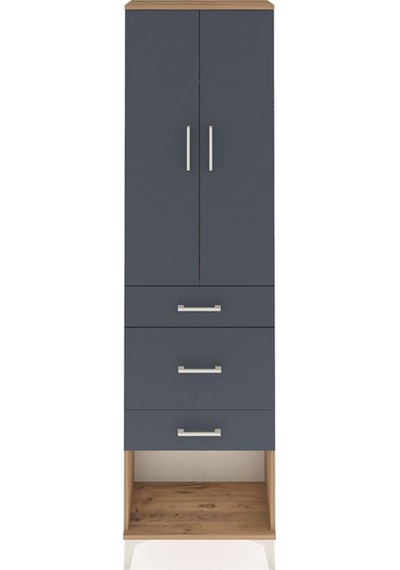Arges Dolap 2 Raflı 3 Çekmeceli Tek Askılı 60x30x221 Çam-antrasit Atlas Çam