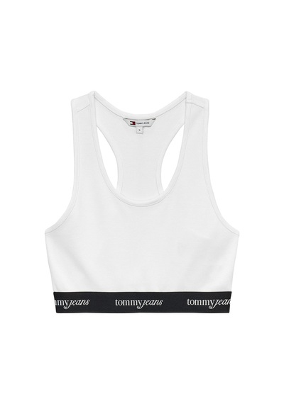 Tommy Hilfiger Tjm Kadın Beyaz Crop Tape Bra Top-13043 Beyaz