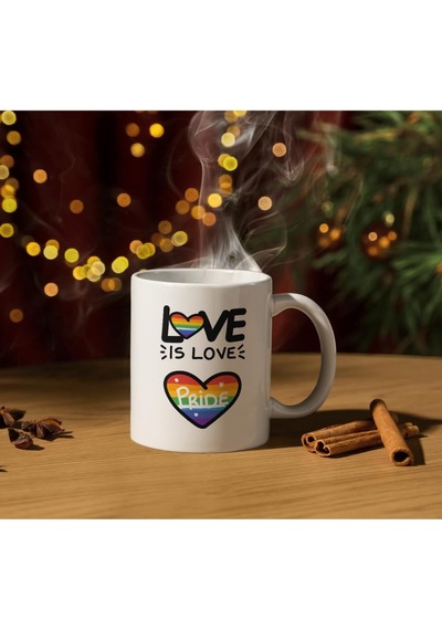 Love Baskılı Kupa Bardak Hediyelik Çay Kahve Kupası Coffee Mug Beyaz - Çok Renkli