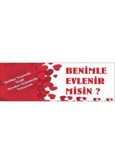 Evlilik Teklifi Pankartı 50x150 Cm Afiş