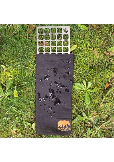 Kamp Ayısı Duowire Çantalı Dikdörtgen Çelik Bushcraft Izgara Teli Gri