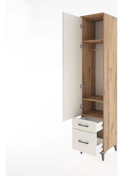 Hyperion Dolap 3 Raflı 2 Çekmeceli Tek Askılı 44x44x221 Çam-aytaşı Atlas Çam