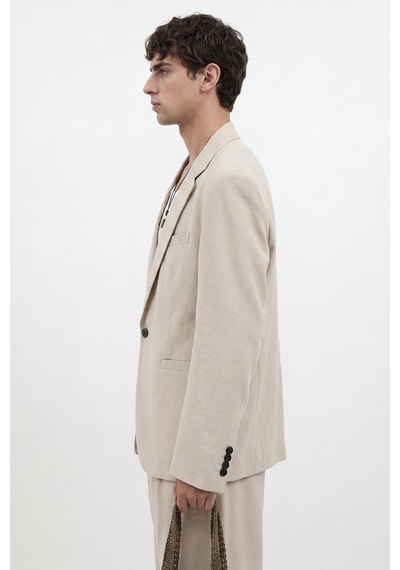 Antioch Modal Karışımlı Relaxed Blazer Ceket Taş