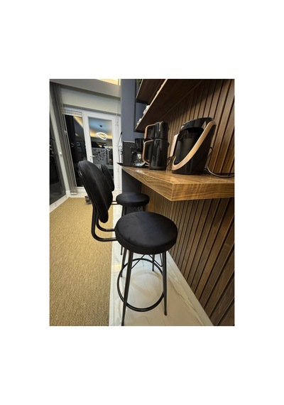 Has Bar Sandalyesi - 65 Cm Siyah Kumaş 90-100 Cm Arası Ada & Masalara Uygundur