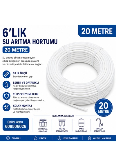 6 Lık Su Arıtma Hortumu 20 Metre 608506026