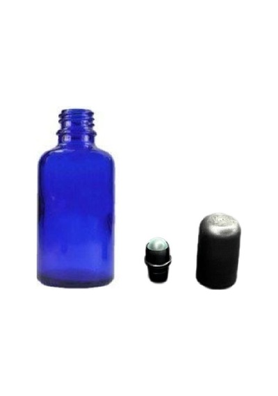 50ml Mavi Cam Şişe Roll-on Şişe, 50 Adet, Bilye Başlıklı Şişe, Cam Şişe, Roll-on Şişesi Diğer
