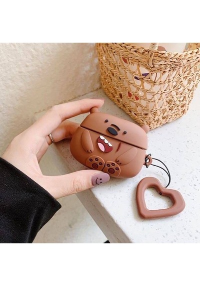 E2M Apple Uyumlu AirPods PRO KILIF BARE BEAR KAHVERENGİ