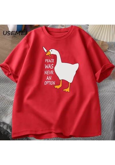 Flood Of Style Kaz Barış Asla Bir Seçenek Oldu T-shirt Erkek Kadın Yaz Pamuk Tee Moda Eğlence Serin Erkek Gi Kırmızı