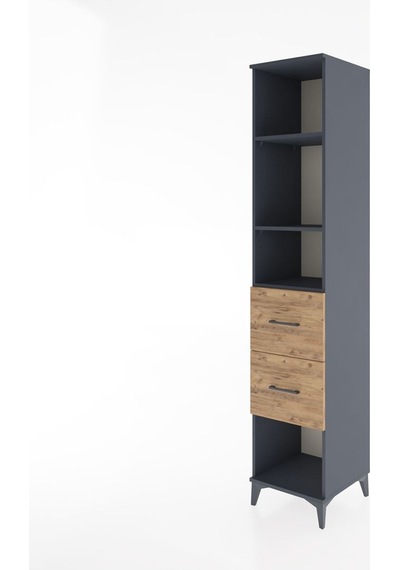 Hyperion Dolap 3 Raflı 2 Çekmeceli 44x44x221 Antrasit-çam Antrasit