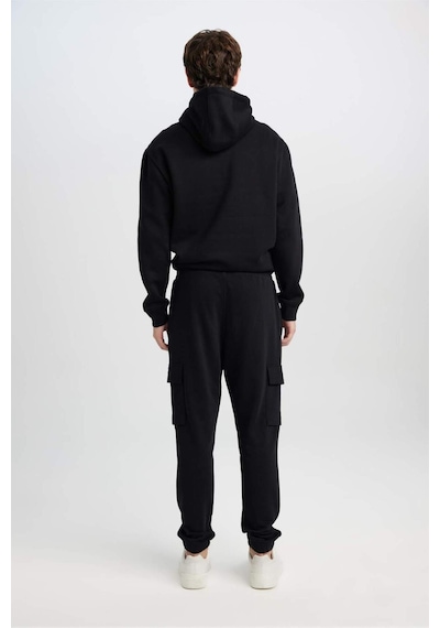 DeFacto Regular Fit Jogger Eşofman Altı Basic Düz Kargo Cepli Lastikli Paça D5252AX25SPBK81