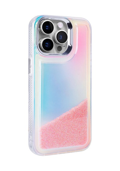 Apple Uyumlu iPhone 14 Pro Kılıf Airbagli Renkli Arka Yüzey Boncuk Tasarımlı Tchs Kumul Kapak - Mor Mor
