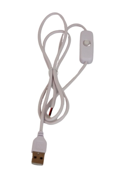 100 Cm 2 Amper Swich'li Açık Uçlu Anahtarlı Beyaz Usb Kablo Usb Erkek Kablo