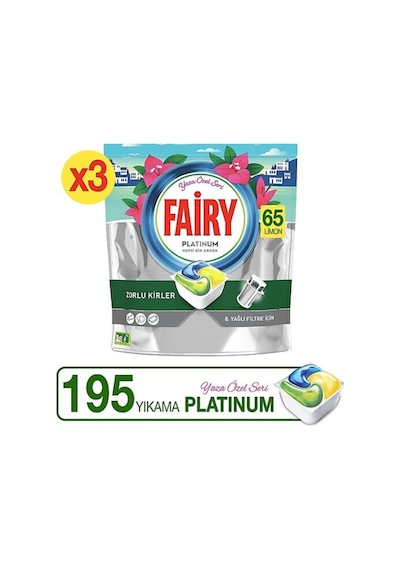 Fairy Platinum Özel Seri Bulaşık Makinesi Deterjanı 3 x 65 Tablet