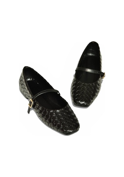 Fox Shoes Y726368209 Siyah Düz Kadın Babet Siyah