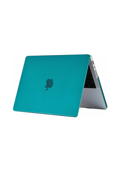Arabulalaca Apple Uyumlu MacBook Pro 14 A2779 2023 Karbon Desenli Kılıf Yeşil