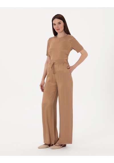 Pierre Cardin Kadın Kahverengi Kısa Kollu Bluz 50301143-vr029 Kahverengi