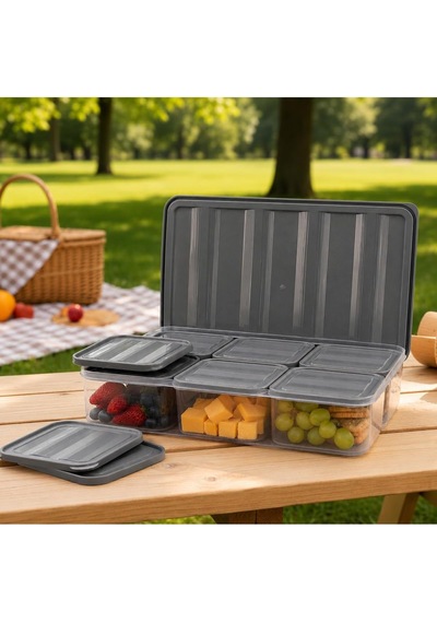 6 Bölmeli Kahvaltılık-buzdolabı Düzenleyici Seti 7 Parça 3,5 Lt + 6x350 Ml Şeffaf Bpa Free Kapaklı Saklama Kabı Organizer Gri 6 Bölmeli Kahvaltılık-buzdolabı Düzenleyici Seti 7 Parça 3,5 Lt + 6x350 Ml Şeffaf Bpa Free Kapaklı Saklama Kabı Organizer Gri