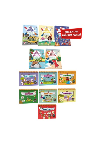 Çocuk Akademi 7'li Cırt Cırt Serisi Ve 5'li Kes Boya Yapıştır Paketi