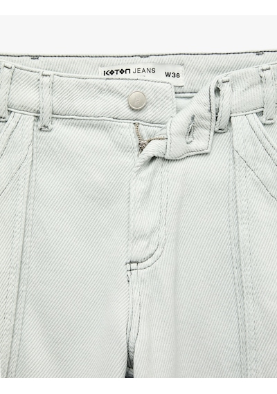 Koton Düşük Bel Dikiş Detaylı Pamuklu Cepli Normal Paça Baggy Pantolon - Baggy Jeans Mavi 7wal40031mw Koton Düşük Bel Dikiş Detaylı Pamuklu Cepli Normal Paça Baggy Pantolon - Baggy Jeans Mavi 7wal40031mw
