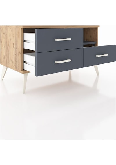 Hyperion Şifonyer Tek Raflı 3 Çekmeceli 88x44x48 Çam-antrasit Antrasit Hyperion Şifonyer Tek Raflı 3 Çekmeceli 88x44x48 Çam-antrasit Antrasit