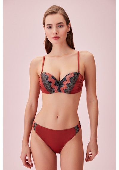 Suwen Yanı Pileli Bikini Alt Sb24560l221 Tarçın